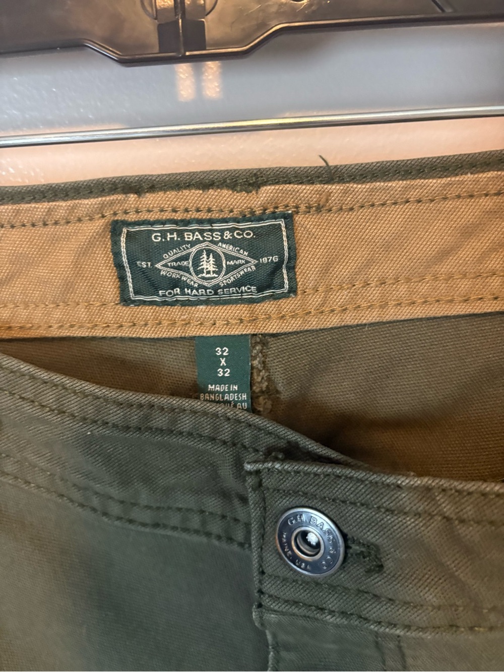 G.H. Bass & Co Mens Stretch Canvas Work Pants 32 x 32